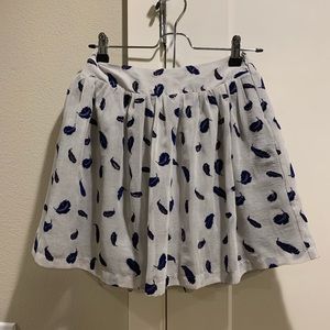 Forever 21 light gray skirt -velvet feather print